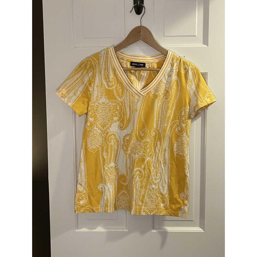Yellow Print Nautica Short Sleeve T Shirt Small
